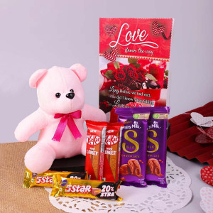 Valentine's Combo With Teddy and Chocolate